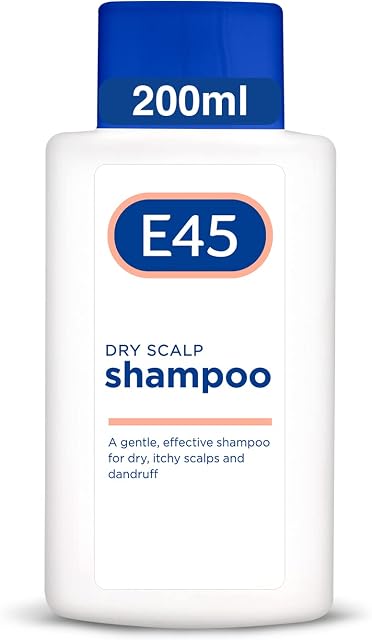 E45 Dermatological Dry Scalp Shampoo 200 ml - E45 Shampoo for Dry Scalp Relief Dry Scalp Shampoo with Pro Vitamin B5 to Hydrate Hair for Clean and Shiny Hair - Anti Dandruff Shampoo Perfume Free