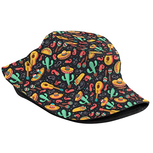 Cinco De Mayo Bucket Hat Funny Mexican Holiday Design Fisherman Hat Summer Sun Cap Packable Outdoor Travel Beach Hat For Men Women #TOP1