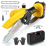 Cordless Mini Chainsaw for Dewalt 20V MAX Battery Powered (NO Battery), Electric Cordless Hand Chainsaw 8 Inch with Auto Oiler, Portable Small Rechargeable Pruning Chain Saw for Wood Cut Tree