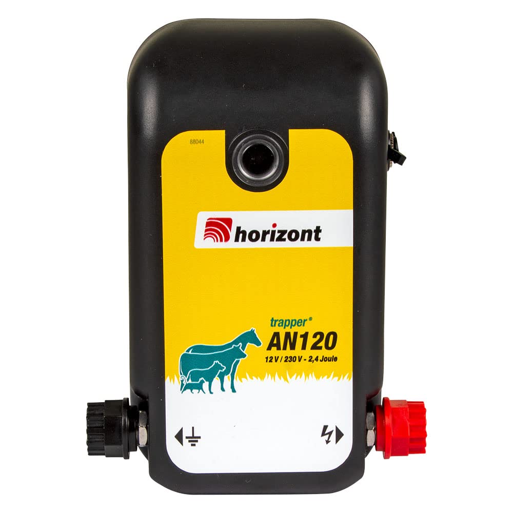 horizont Weidezaungerät 12V / 230V - trapper AN120 - für Einsteiger und Hobby-Farmer, Elektro Weidezaun, Weidezaun elektrisch, Elektrozaungerät, für kleine Zaunanlagen