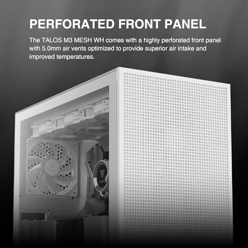 Gamdias White E-ATX Mid Tower Gaming Computer PC Case w/Tempered Glass, USB Type-C, Built-in 2x140mm & 1x120mm PWM ARGB Fans, Up to Radiators/AIO 360mm, 390mm GPU/VGA RTX 40 Series, 180mm CPU Cooler by GAMDIAS - Image 3