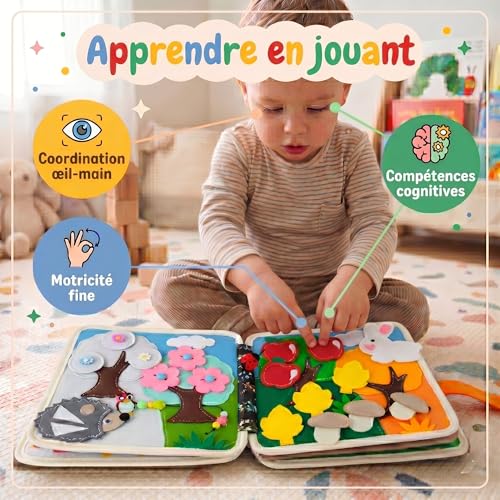 Busy Board Montessori Hedgehog LUMS en bois pour l'éveil - 2