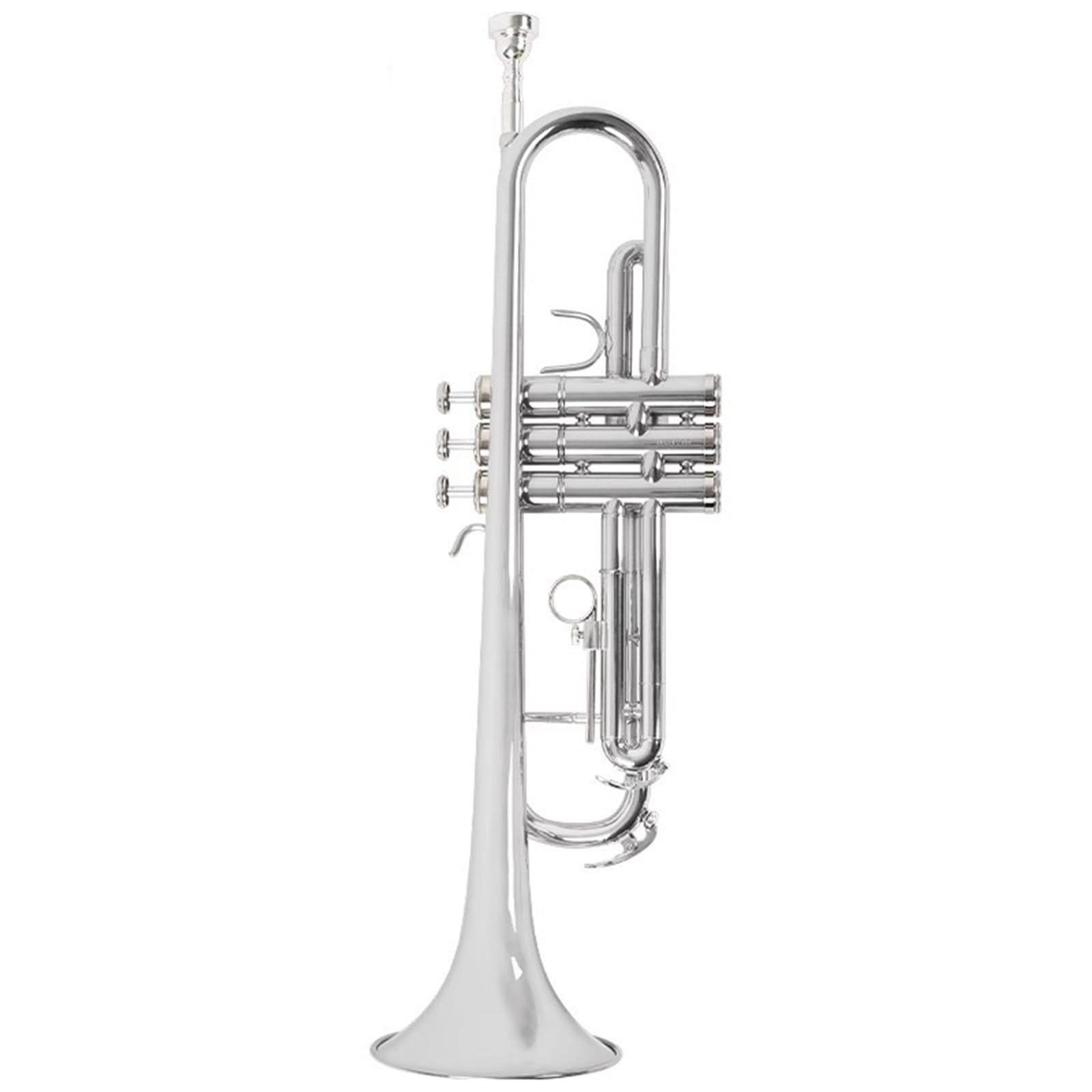 Trąbka Instrument Trąbkowy B Dur Profesjonalny Instrument Dęty Blaszany Dla Początkujących(Silver)