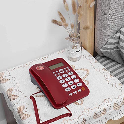 Teléfono fijo retro con pantalla LCD y cable miniatura 2