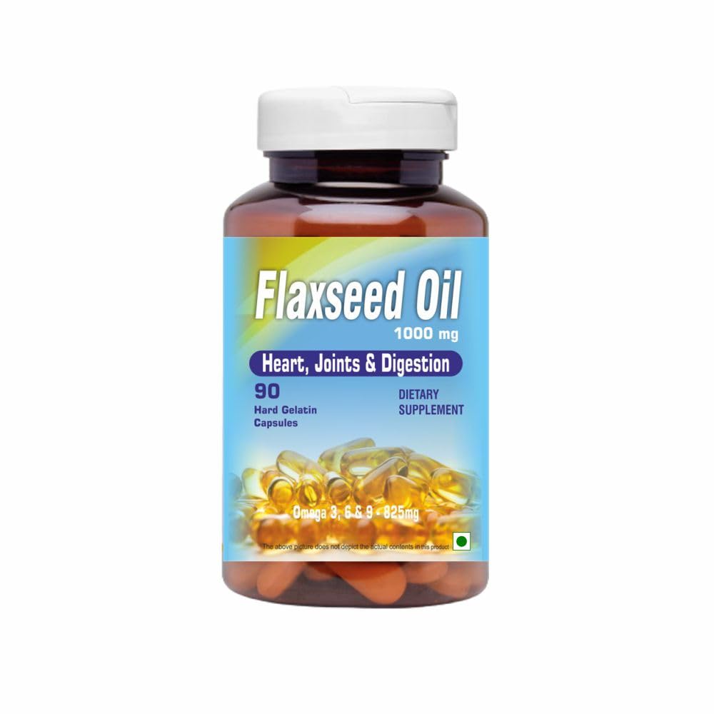 Walpar Cold Pressed Organic Flaxseed Oil 1000mg Omega 3, 6, 9-90 Capsules (Pack of 1)