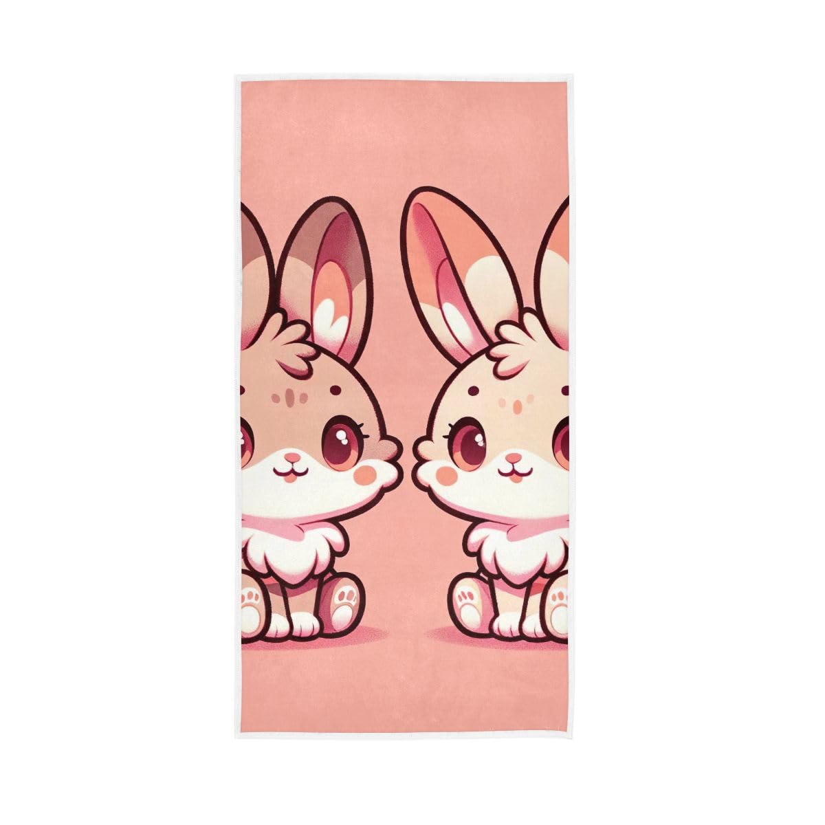 HUYGD Rabbit Cute Cartoon Hand Towel, Hand Towels for Bathroom 15 x 30 Inches, Lightweight Towels