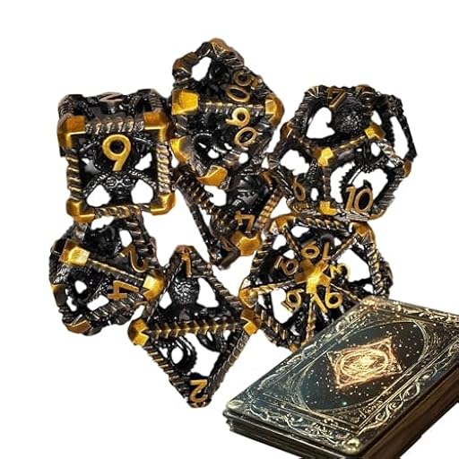 Role Playing Dragon Dice – Hollow Metal Construction Two By Two By Centimeter Polyhedral Form, Steampunk Engraved Sculpture Design, Multi Faceted Number Casting Collection, Tabletop Strategy Session E | Ya disponible en tu tienda friki favorita! En mundofriki.es!