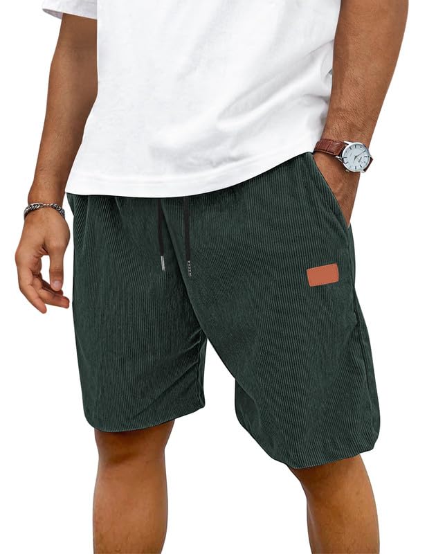 TARAINYA Velluto a Coste Pantaloncini Uomo Cotone Estivi con Coulisse | 65%cotone 35%poliestere,pantaloni corti uomo,spiaggia,casual,regular fit,elasticizzato,elastico in vita con cordino