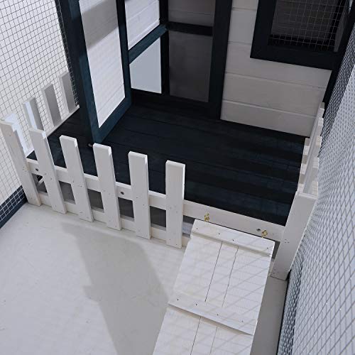 PawHut Hasenstall Hasenkäfig Meerschweinchenstall Kaninchenstall Kleintier mit Zaun Freigehege – Bild 7