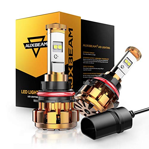 Auxbeam 9007 LED Bulbs, 9007 HB5 LED Light Bulbs 50W 5000lm Super Bright XHP70 Led Chips F-16 Series