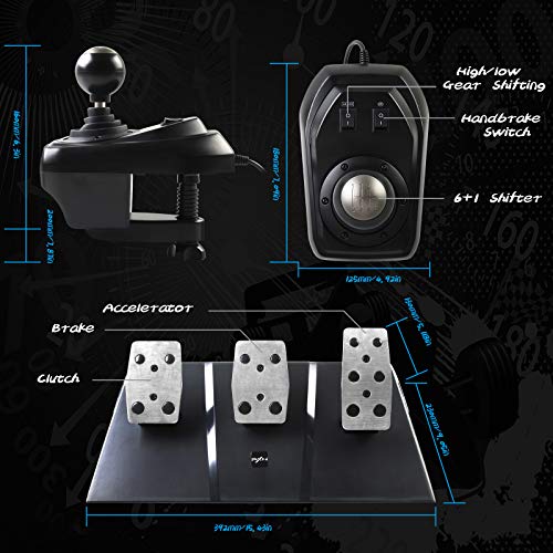 Pxn Game Racing Wheel, V9 270°/900° Adjustable Racing Steering Wheel, With Clutch And Shifter, Support Vibration And Headset Function, Suitable For Pc, Ps3, Ps4, Xbox One, Nintendo Switch. #TOP2