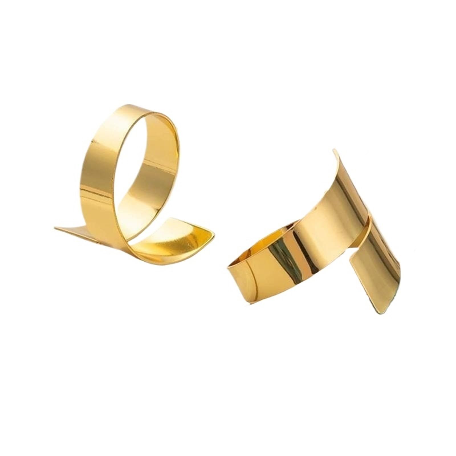 8pcs Gold Alloy Napkin Rings Handcrafted Dinner Table Holders for Wedding Banquet