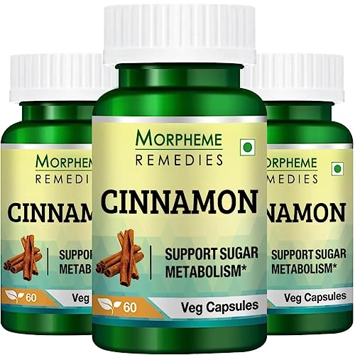 Image of Morpheme Remedies Cinnamon 500mg Extract 60 Veg Caps - 3 Bottles