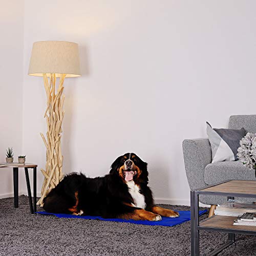 lionto Kühlmatte für Hunde & Katzen, selbstkühlende Haustiermatte sorgt für Erfrischung an warmen Tagen, 120x80 cm, Faltbare Kühldecke ohne Strom, Kühlung durch Körperkontakt, leichte Reinigung, blau