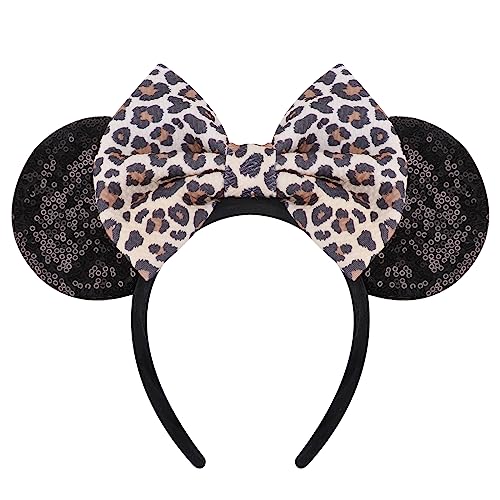 DRESHOW Oreilles de Souris Arc Bandeaux Paillettes Décoration de Fête Cosplay Costume pour et Femmes