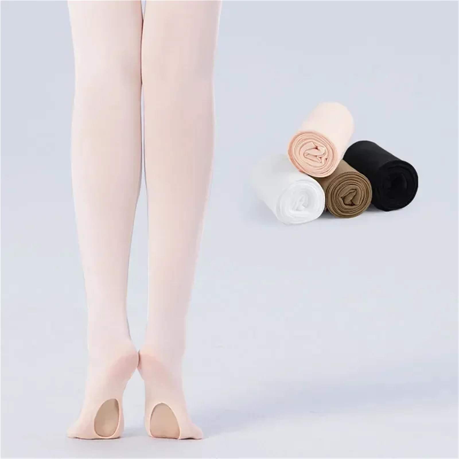 Collant Da Balletto 3 paia di collant da danza classica for ragazze e donne, 60D, convertibili, calze da danza classica, leggings da danza, collant da danza senza cuciture con foro(Color 1,2XL height