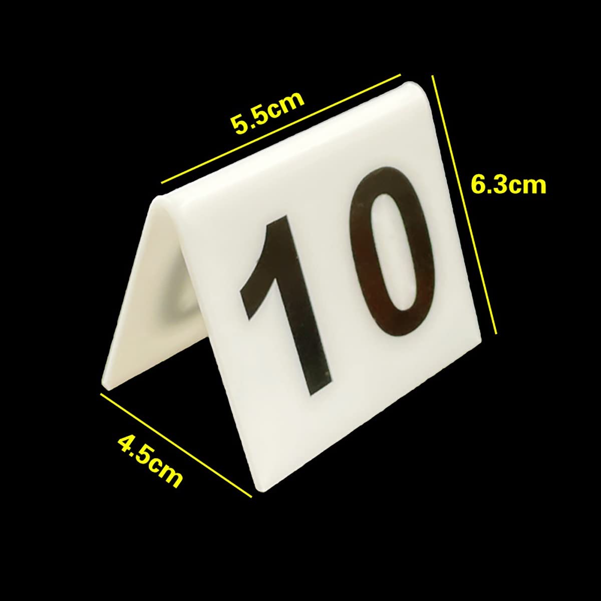 Tarjetas de acrílico para Colocar números de Mesa (1-30/60, 63 x 55 mm), Etiquetas de Doble Cara para Colocar Asientos de Mesa, letreros Flexibles para restaurantes (1 a 60, Blanco)