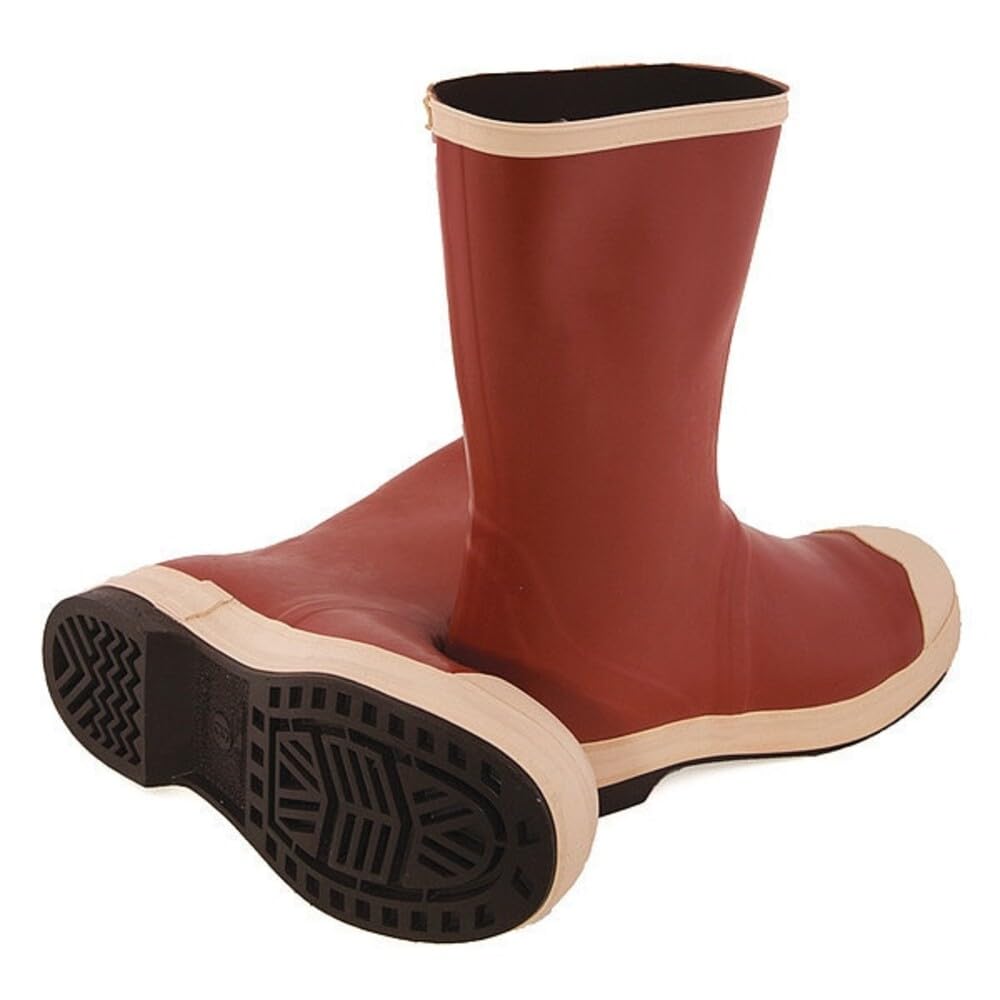 TINGLEY MB922B.06 12-1/2" Chevron Outsole Neoprene Boot with Fabric Liner Plain Toe, Size 06, Brick Red/Brown