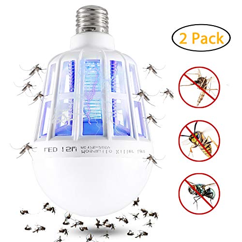 Wanqueen 2 Pack Electronic Mosquitop Fly Killer Lamp, Fits 110V E27 Light Bulb