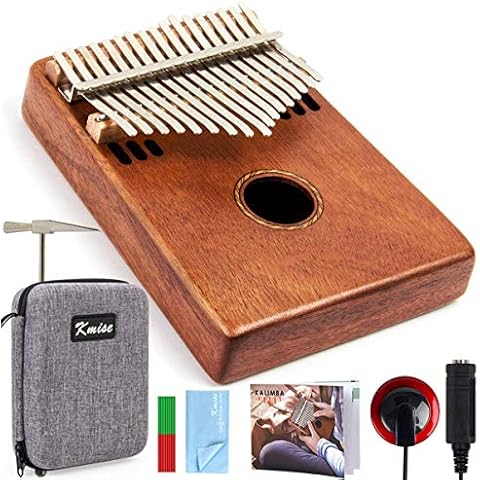 Kalimba 17 Keys Finger Thumb Piano Marimba Marib Mahogany with Padded Gig Bag Tuner Hammer By Kmise (MI2616-FBA) Cover