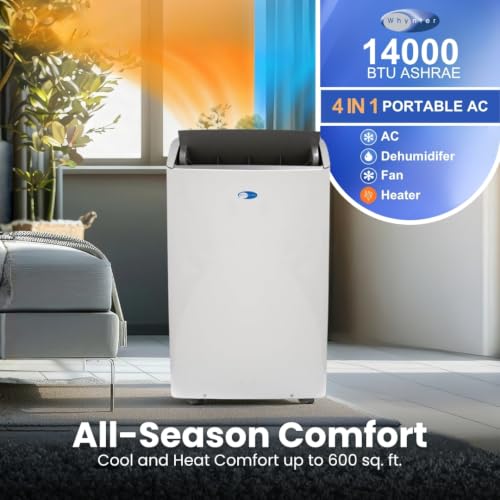 Image of Whynter Portable Air Conditioner & Heater Inverter 14,000 BTU ARC-1230WNH | Built In Dehumidifier with Auto Drain, Cool, Dehumidify and Fan Modes, Cools and Dehumidifies Rooms with Easy Setup