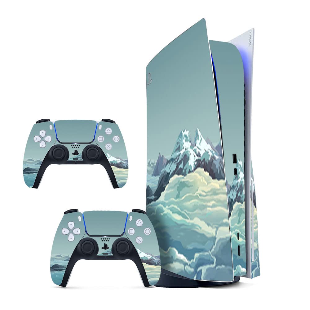 GADGETS WRAP Printed Vinyl Skin Sticker Decal for Sony PS5 PlayStation 5 Disc Edition Console & 2 Controller (Skin Only, Console & Controller not Included.) - White Mountain (B0BW3WXF49) Amazon Price History, Amazon Price Tracker