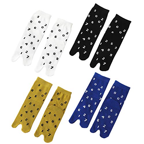 Papermore Flip-Flop Socks Split Toe Tabi Socks Ninja Geta Socks 4-Pairs Pack Stylish Women Tabi Socks - Thumbnail 4