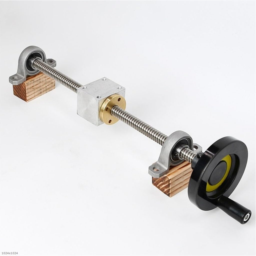 1 Satz T12-Gewindespindel, 12 mm, Handrad, Führungsschiene, Schraube 250 300 400 500 mm + horizontale/vertikale Halterung, DIY, einfache Rutsche(Horizontal Bracket,400mm)