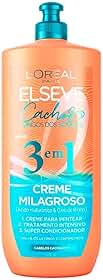 L'Oréal Paris Elseve Creme para Pentear Milagroso 3 Em 1 Cachos Longos Dos Sonhos, com Ácido Hialurônico e Óleo de Rícino, 500ml