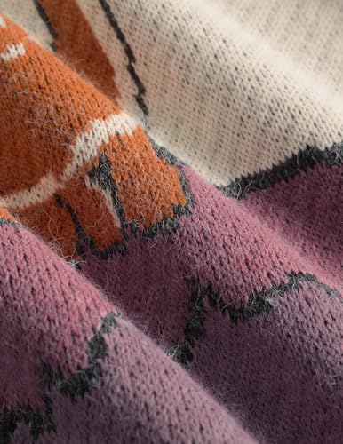 Vamtac Mens Vintage Oversize Graphic Cartoon Little Dinosaur Sweater Long Sleeve Round Neck Knitted Unisex Pullover Jumper4