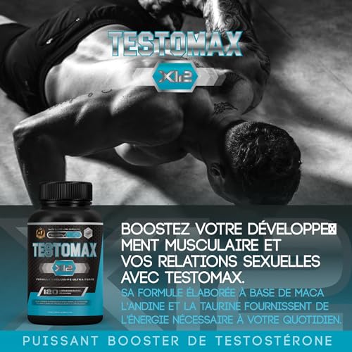 Healthy Fusion, TestoMax | Booster de Testostérone Naturel | Maca des Andes & Taurine | Améliore Vitalité, Masse Musculaire & Performances | Brûle-Graisses Efficace | 120 Capsules – Image 5