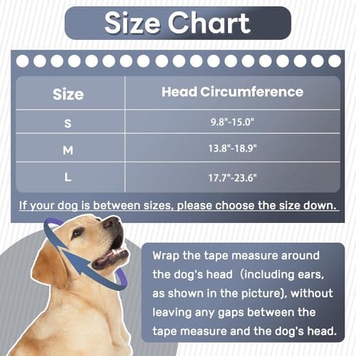 FDEETY Ohrenschutz für Hunde Beruhigende mit Verstellbarem Selbstklebendem Haustier Ohrenklappe Kopfwickel Ohrenschützer Winter Mütze Gehörschutz Hund für Angstlinderung und Beruhigung (M)