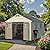 Patiowell 10x12 FT Outdoor Storage Shed with Floor and Lockable Door, All Weather Plastic Shed Garden Shed with Skylight and Multiple Windows for Backyard, Patio, Lawn, Beige