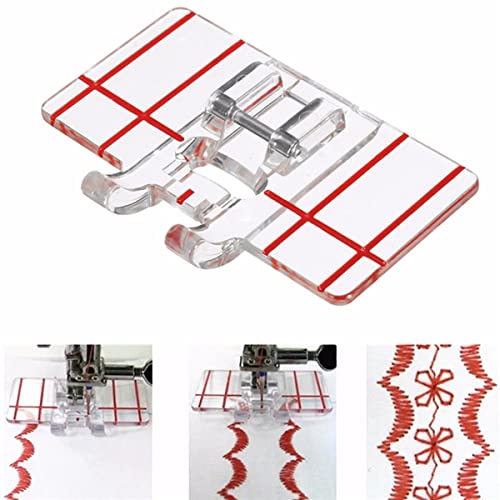 Clear Top-Load Border Guide Presser Foot for Brother Singer Janome Babylock and More Low Shank Domestic Sewing Machines