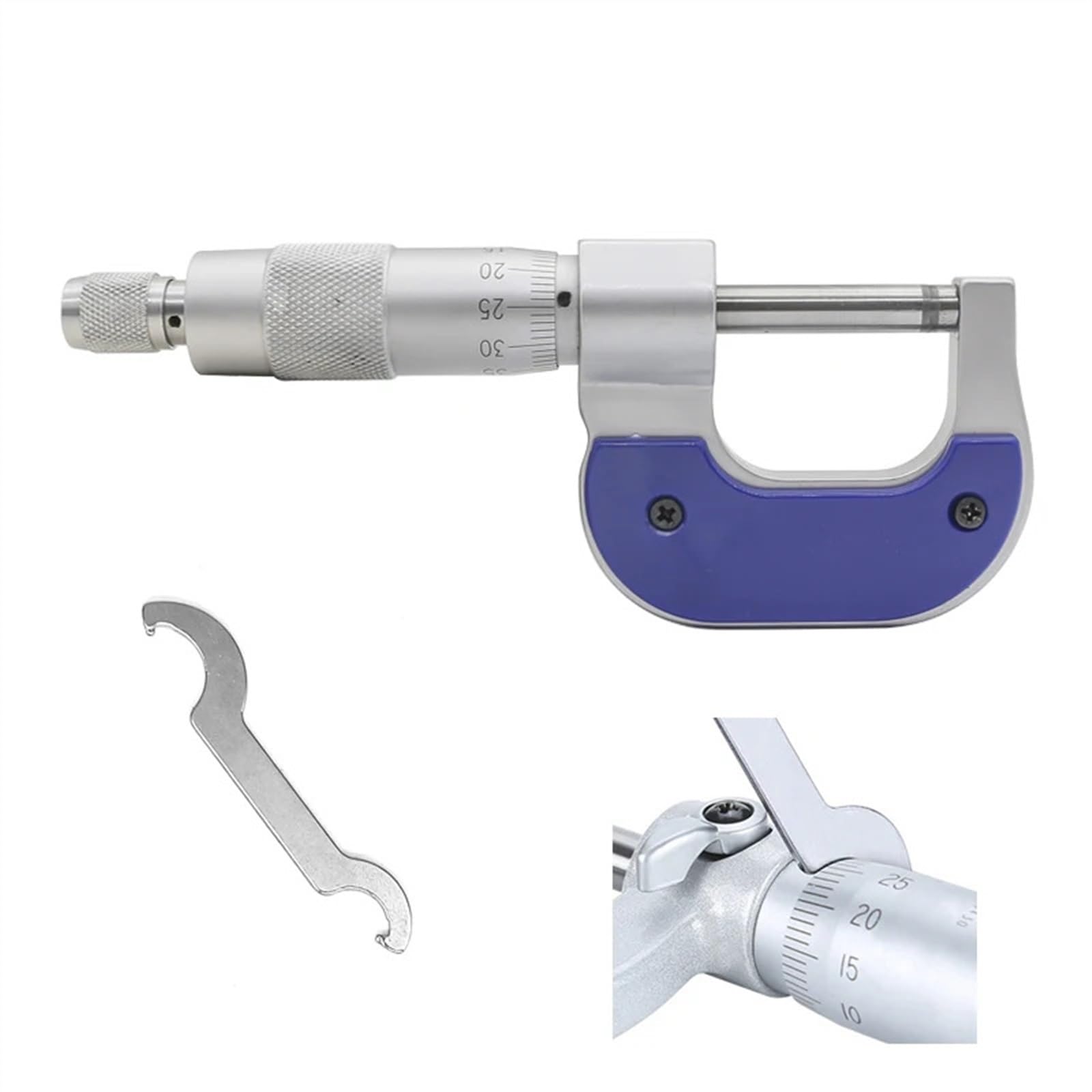 Amazon.co.jp: 金属外側マイクロメートル 0-25 ミリメートルミクロン長さユニット高精度機械スパイラルマイクロメータ測定ツールねじマイクロメータ  (Color : Style B, Size : 0-25mm) : 産業・研究開発用品