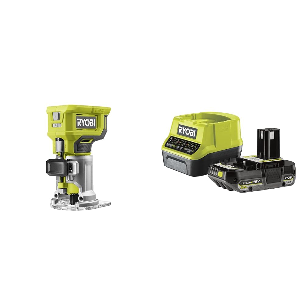 Ryobi RC18120, affleureuse à bois sans fil, 18V, 30000 tr/min, pince 6 mm