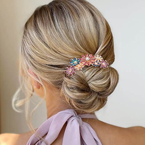 Bohend Strass Blume Kamm Dekorativ Haarkämme Braut Haarschmuck für Frauen und Mädchen (3) Cover