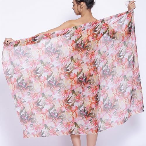 Image of EROTISSCH Women's Poly Georgette One-Piece Swimsuit Cover-Up Sarong, Made of 100% Polyester, Quick-Dry, Lightweight Beachwear for Girls with Adjustable Halter Neck, Suitable for Beach,Resort&Pool