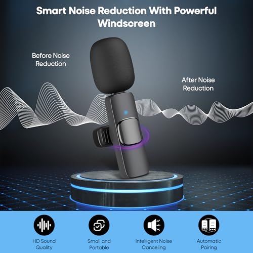 2 x Wireless Microphones For Iphone, Android, Ipad Wireless Mic With Noise Redcution & Crystal Clear Sound | Clip on Microphone Perfect For Video Recording, Vlogging, Youtube, Tik Tok - Image 5