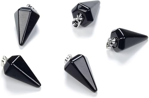 Adabele Colgante de piedra semipreciosa natural de 0.98 pulgadas (0.984 in), cuentas sueltas para curación de joyas de chakras de cristal Obsidiana