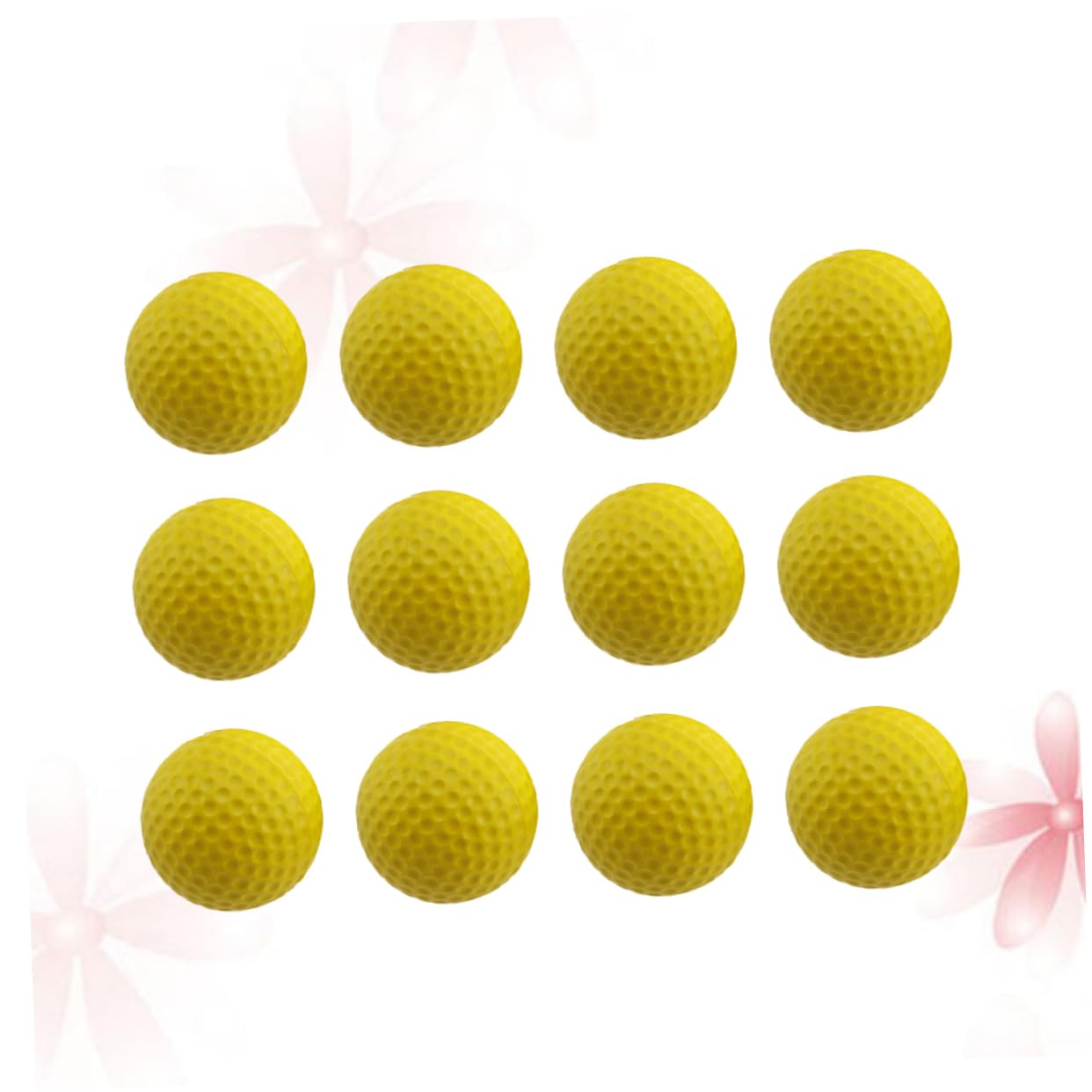 Totority 12Pcs High Elastic Yellow Golf Practice Balls for Indoor and Outdoor Training Lightweight Durable Balls for Approach and Full Shot Practice