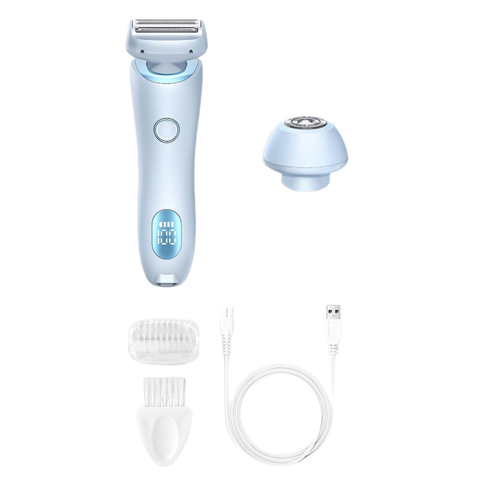 lumiora 2-in-1 Intimrasierer für empfindliche Haut Elektrischer Damenrasierer IPX7 wasserdicht, schmerzfreier Nass und Trockenrasierer für Gesicht, Bikini, Beine und Arme