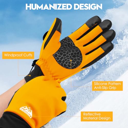 Image of Bruvoalon Winter Gloves for Women & Men, 3M Thermal Insulation, Lycra Fabric, Touchscreen, Anti-Slip