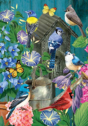 Texupday Colorful Birds With Birdhouse Flowers Decoration Spring House Flag Outdoor Yard Flag 28" X 40" #TOP9