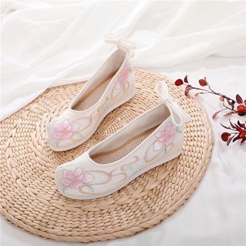 Women Hanfu Shoes Chinese Embroidered Flower Flat Retro Vintage Handmade Floral Embroidery Shoes for Women Ballet Mary Jane Flat Shoes2