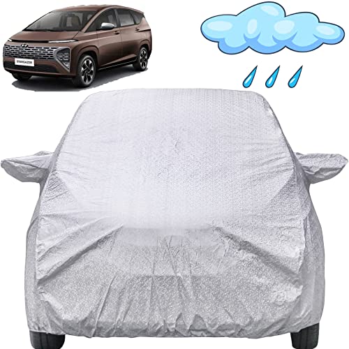 Image of Autofact Waterproof Car Body Cover Compatible with Hyundai Stargazer with Mirror Pockets (Shinning Silver)