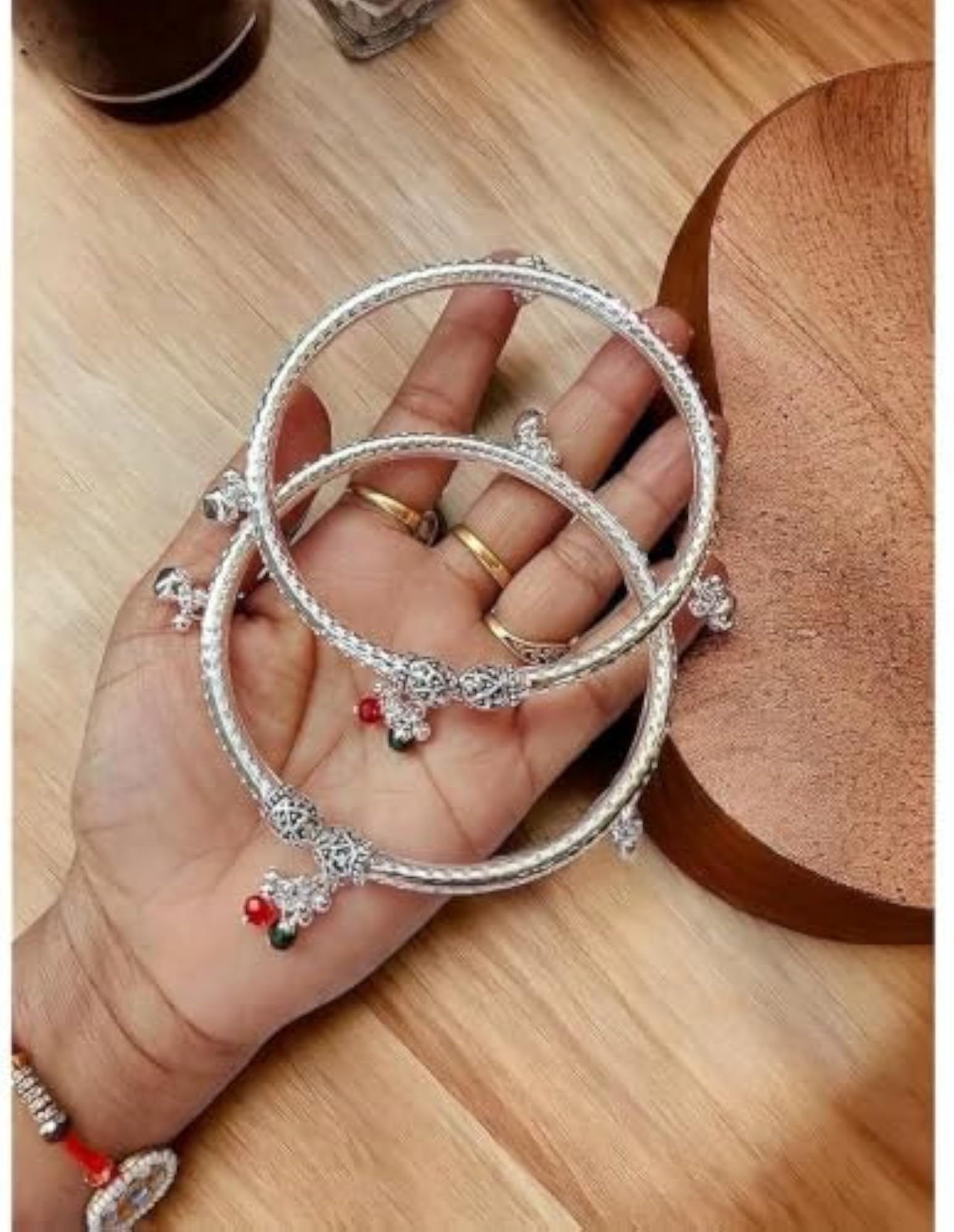 Women's Fancy Oxidized Anklets & Kada Payal Set