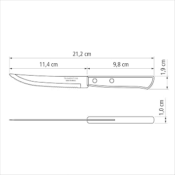 Tramontina Churrasco 21198/715 Steak-Steak Knife (6 Blister)