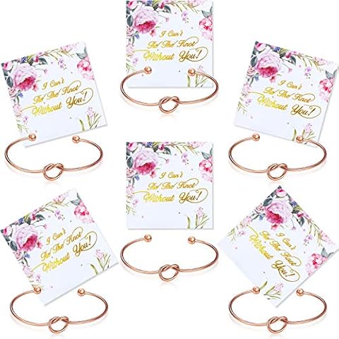 Conjunto de 6 pulseras de dama de honor anudadas con tarjetas de regalo Hicarer Cover