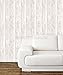 Papel pintado no tejido UGEPA miniatura de madera, blanco, J86807
